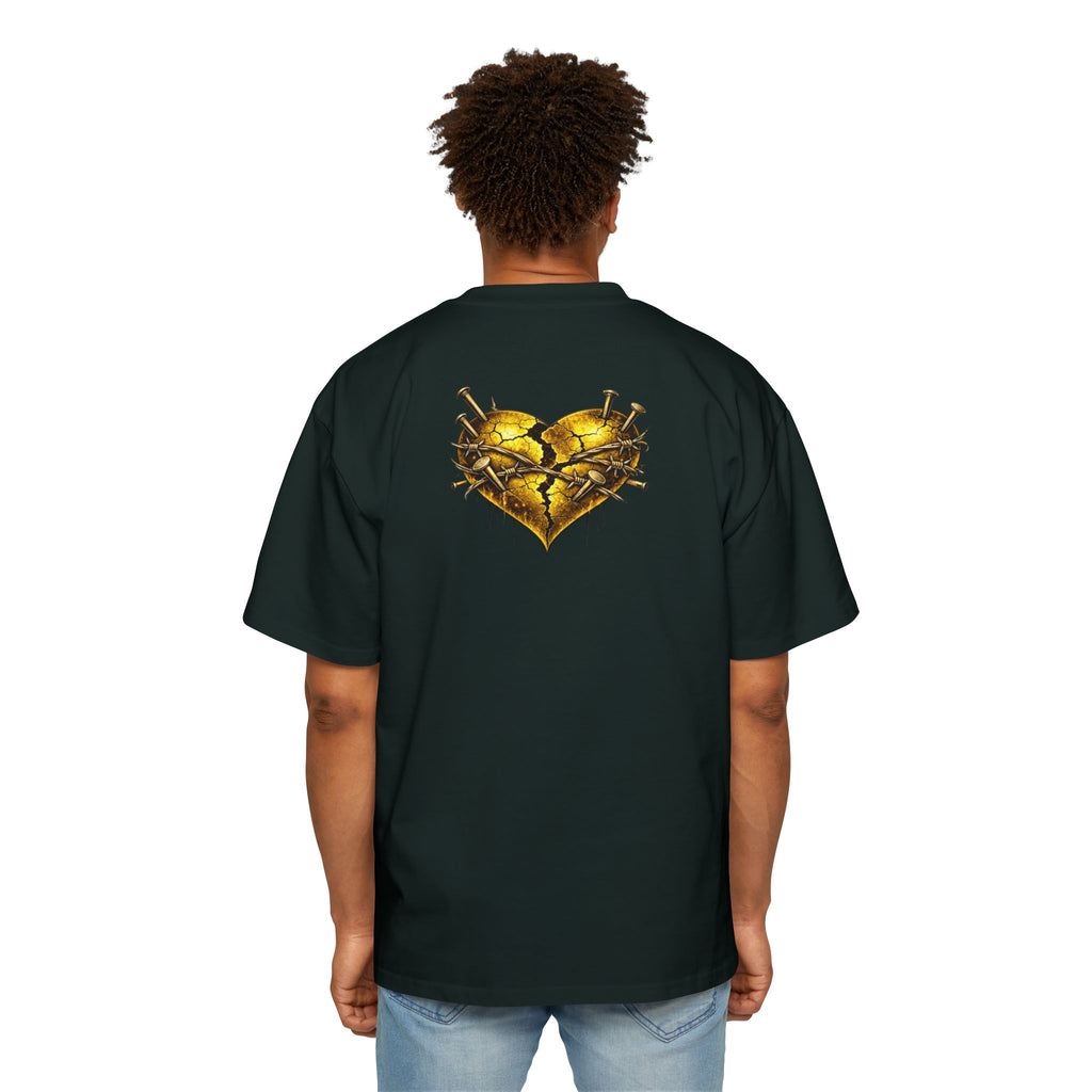 Oversized Discipline Over Emotions Graphic Tee (Gold Heart) Printify