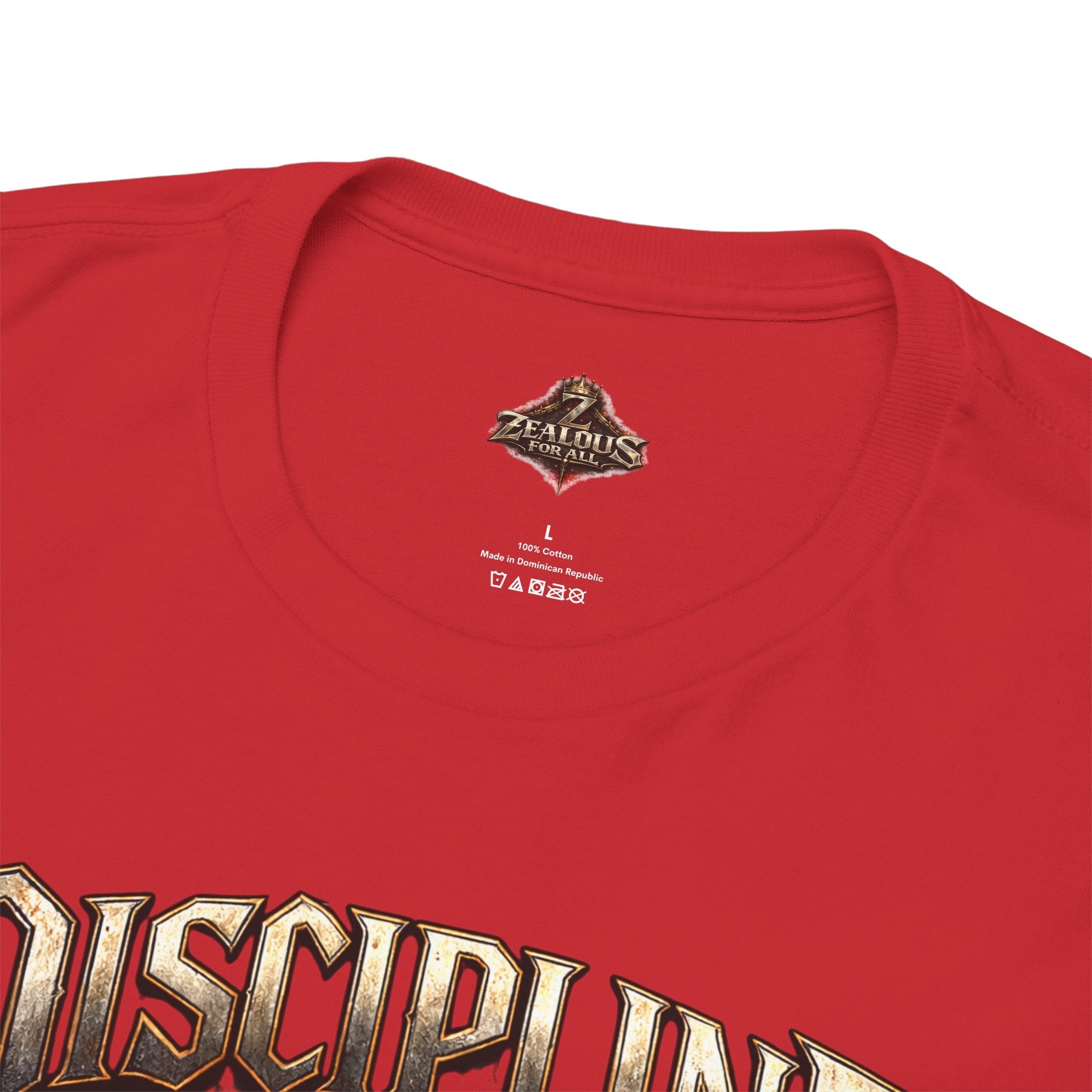 Discipline Over Emotions Graphic T-Shirt (Red Heart) Printify