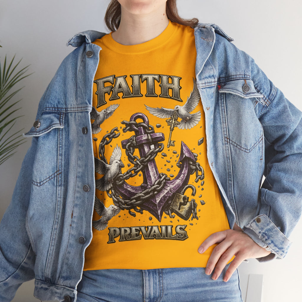 Adult Faith Prevails T‑Shirt (Purple Anchor) Printify