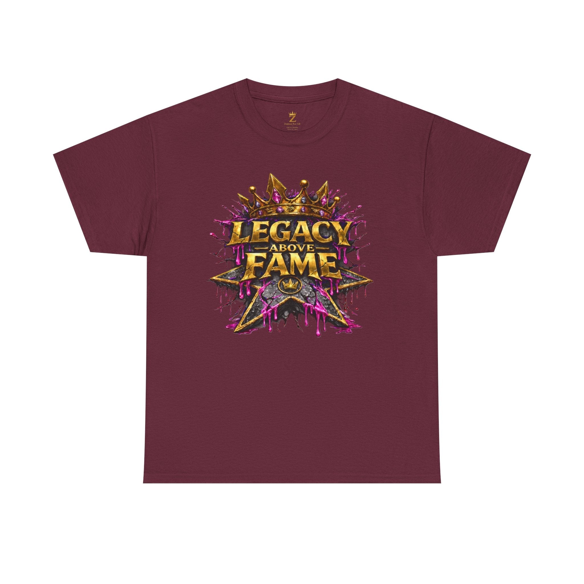 Adult Legacy Above Fame Graphic T-Shirt (Hot Pink Heart)