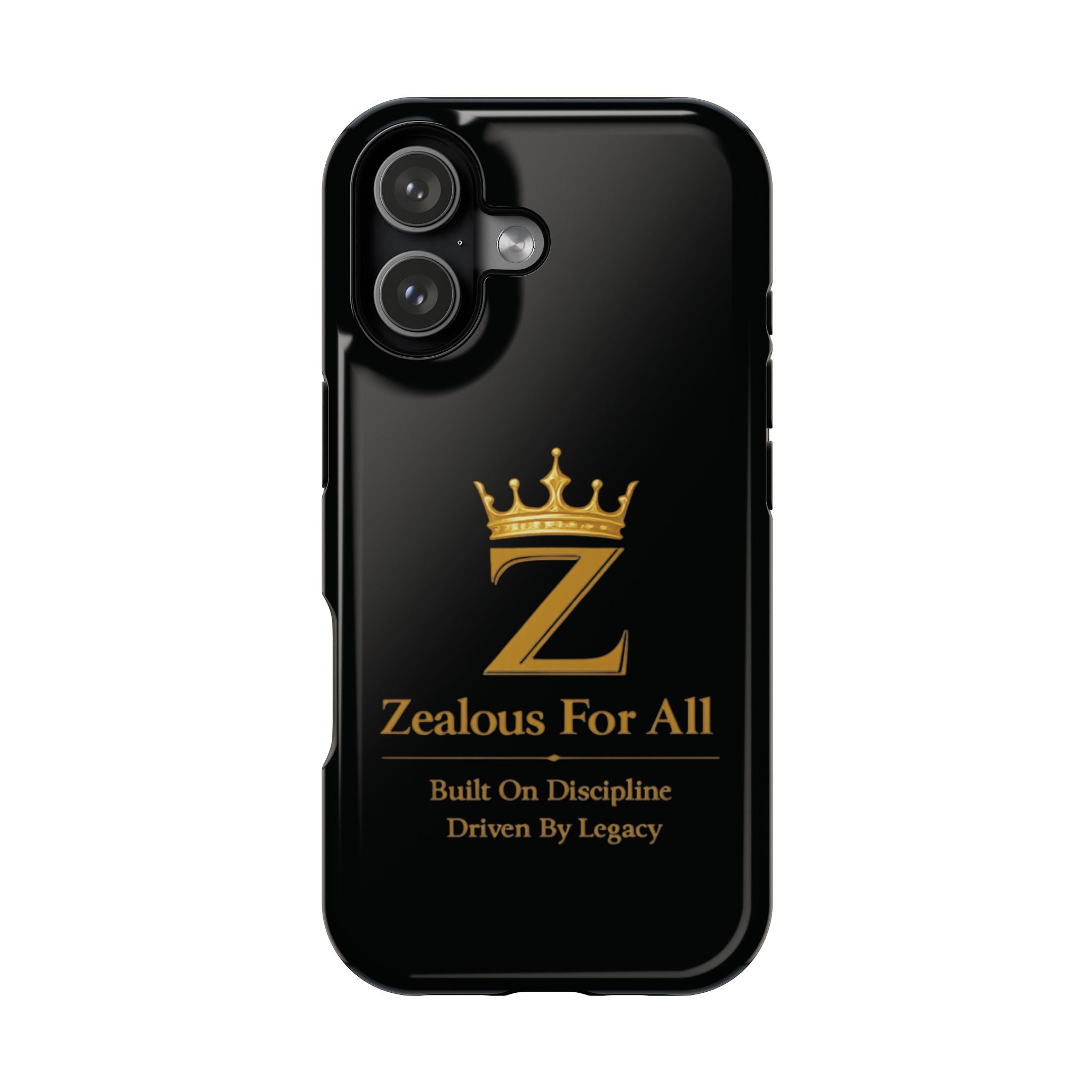 Phone Case — "Zealous For All" Gold Crown Impact-Resistant Case Printify