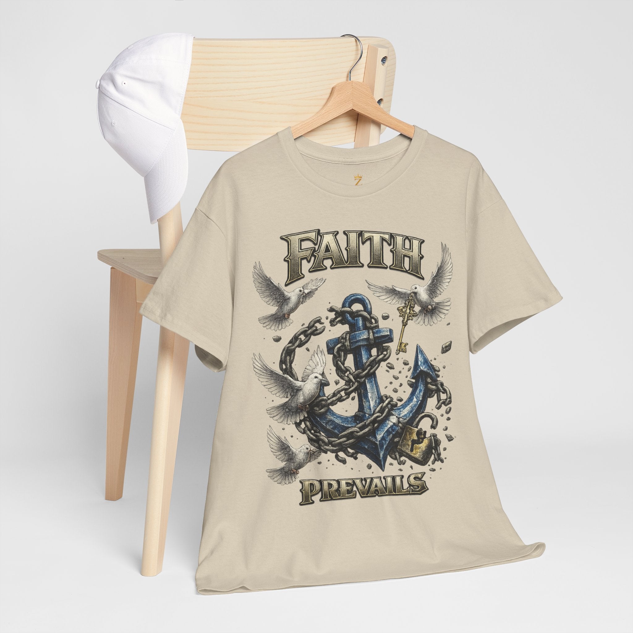 Adult Faith Prevails T‑Shirt (Blue Anchor) Printify
