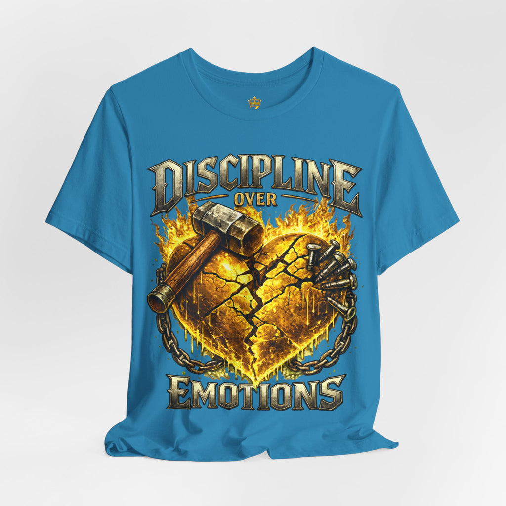 Discipline Over Emotions Premium Graphic T-Shirt (Gold Heart) Printify