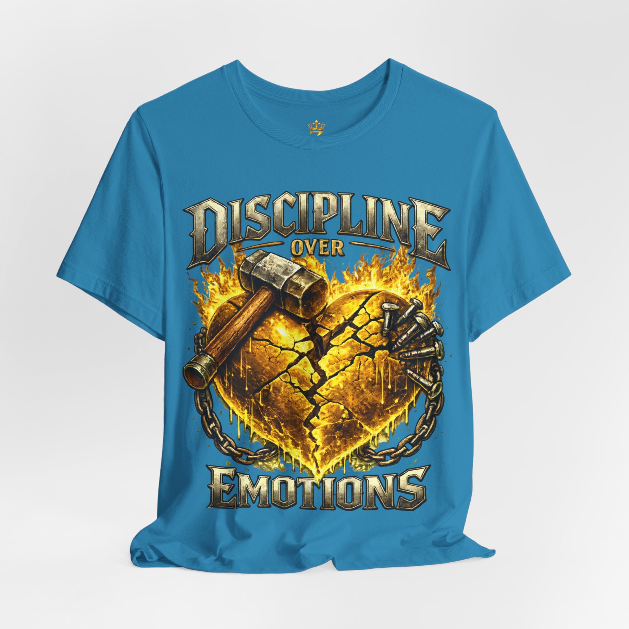 Discipline Over Emotions Premium Graphic T-Shirt (Gold Heart) Printify