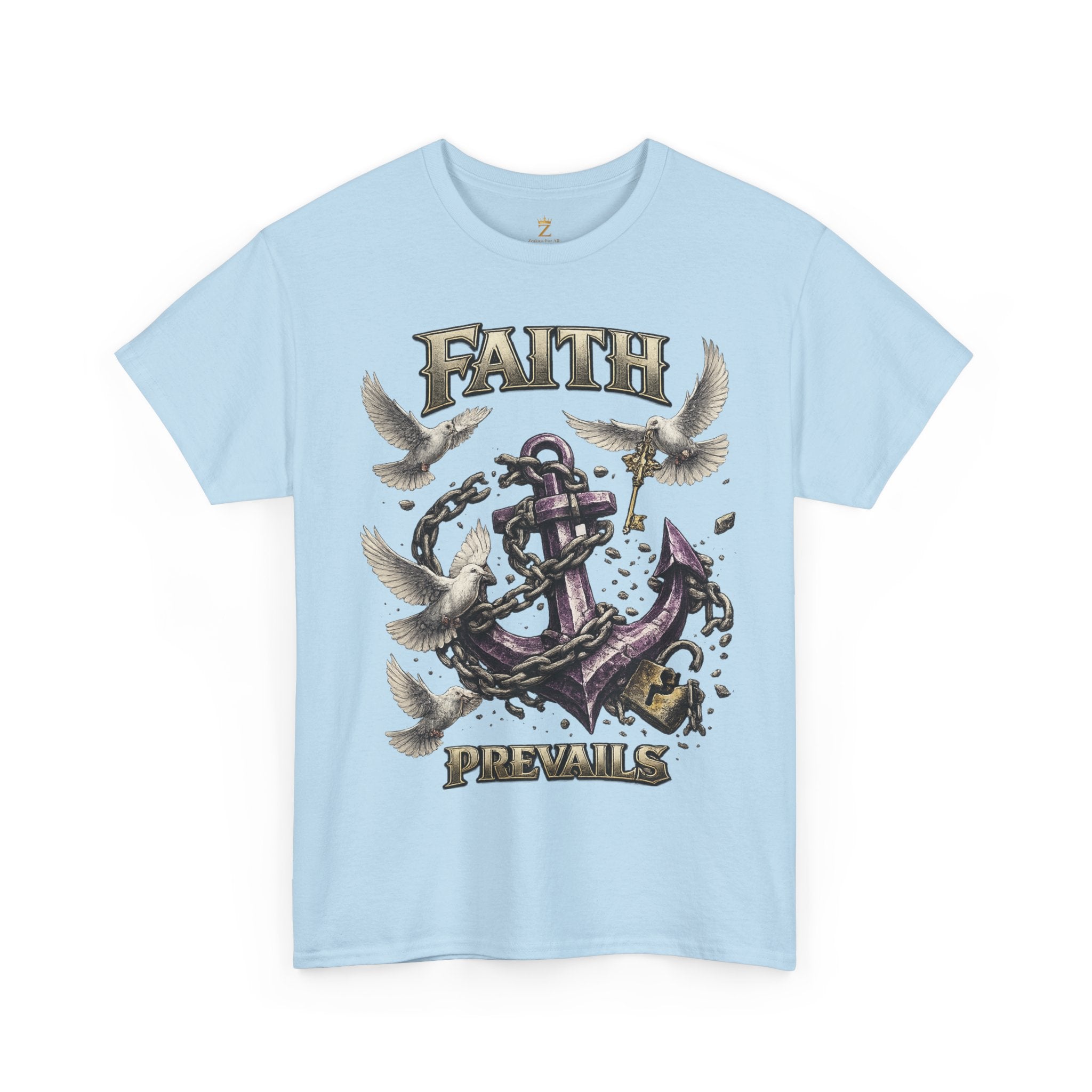 Adult Faith Prevails T‑Shirt (Purple Anchor) Printify