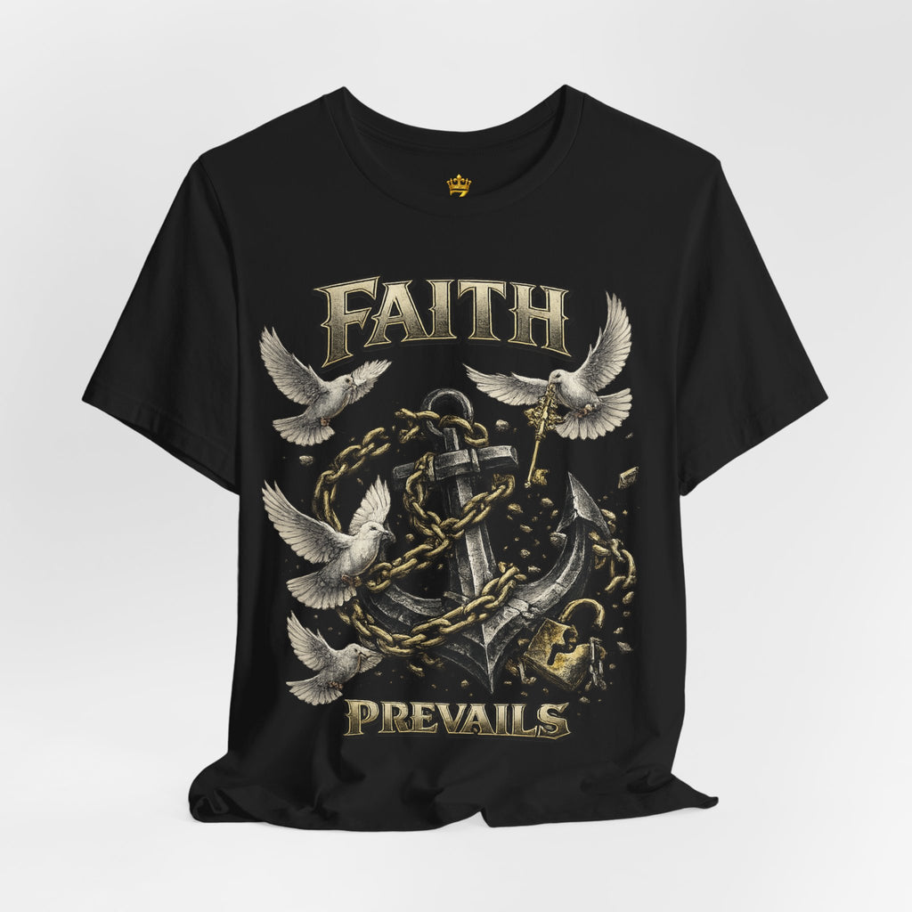 Faith Prevails T‑Shirt (Black Anchor) Printify
