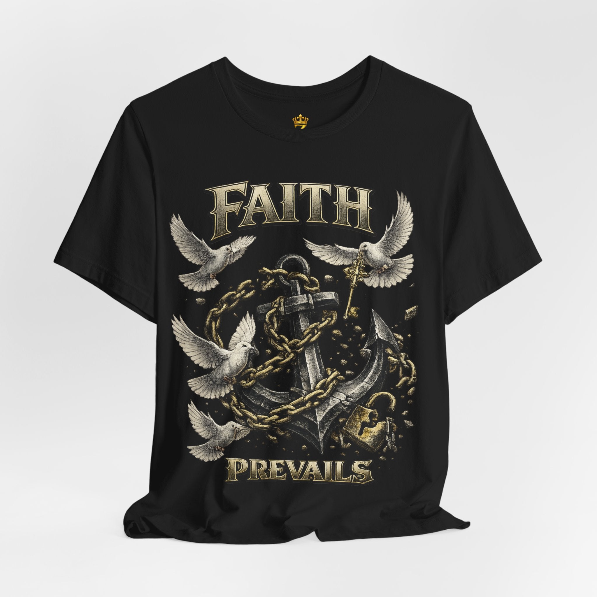Faith Prevails T‑Shirt (Black Anchor) Printify