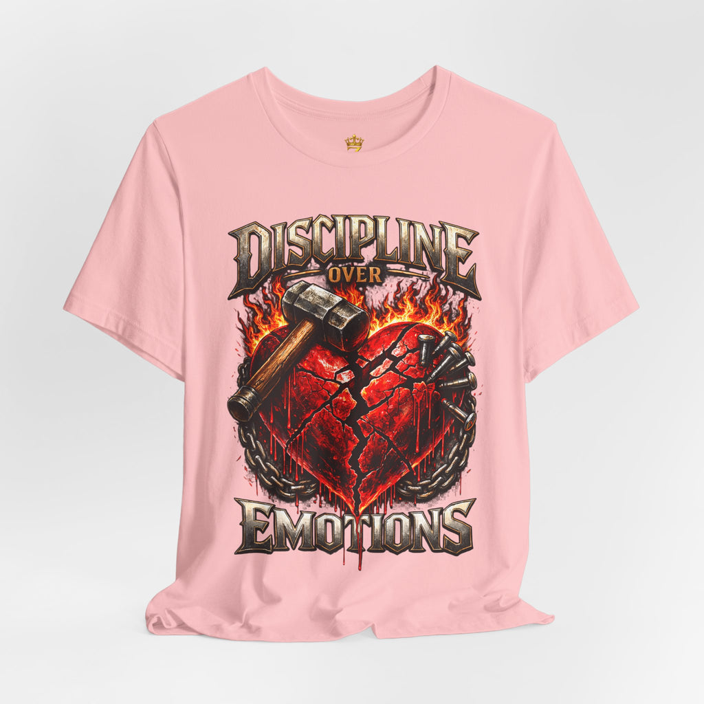 Discipline Over Emotions Premium Graphic T-Shirt (Red Heart) Printify