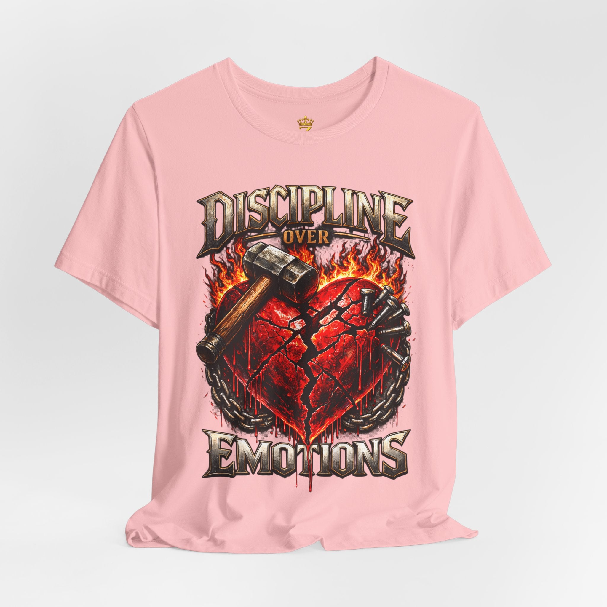 Discipline Over Emotions Premium Graphic T-Shirt (Red Heart) Printify