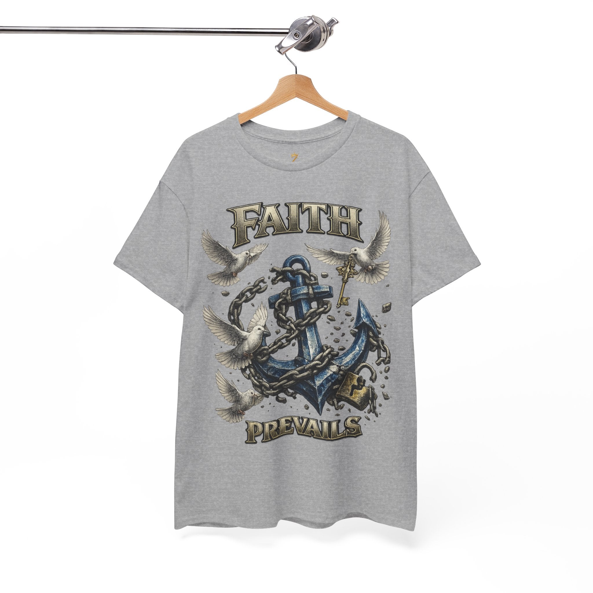 Adult Faith Prevails T‑Shirt (Blue Anchor) Printify