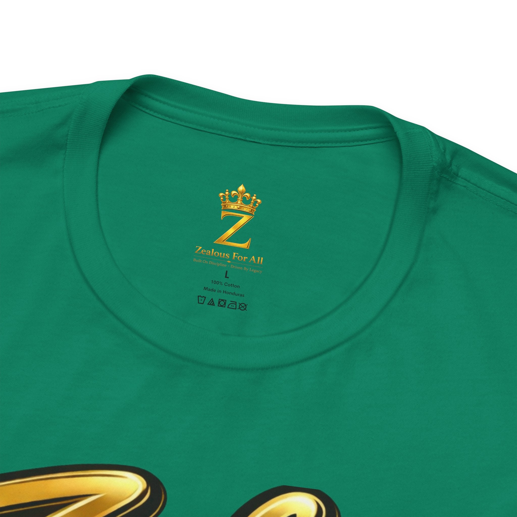 Zealous For All Graphic T-Shirt (Gold Logo) Printify