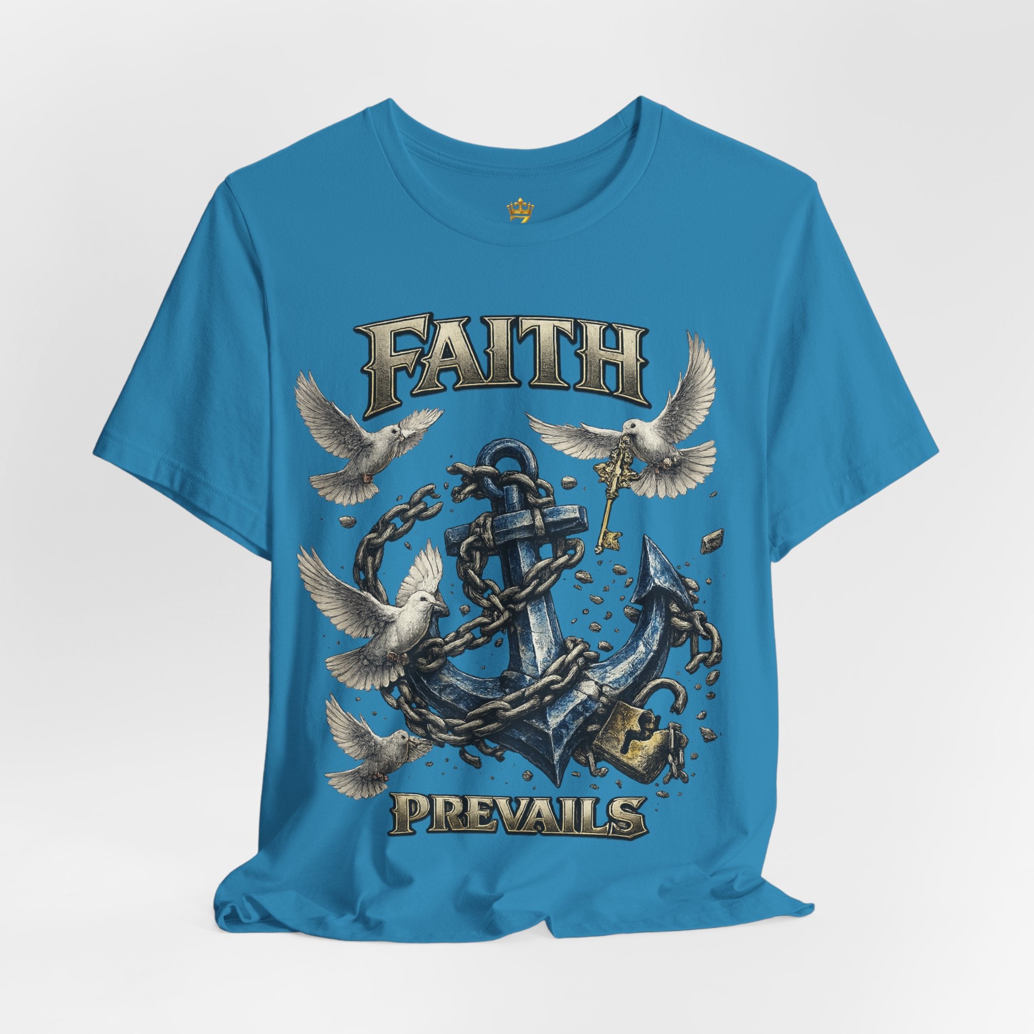 Faith Prevails T‑Shirt (Blue Anchor) Printify
