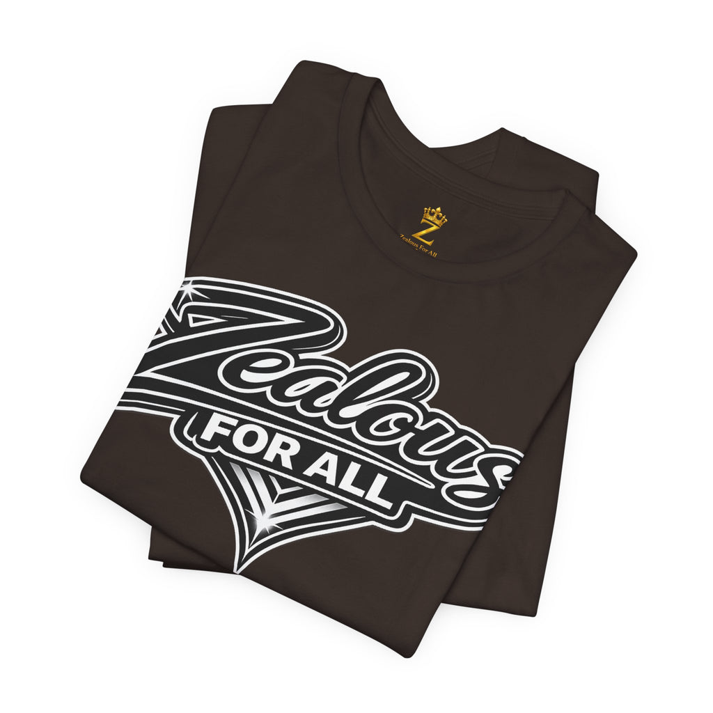 Zealous For All Graphic T-Shirt (Black Logo) Printify