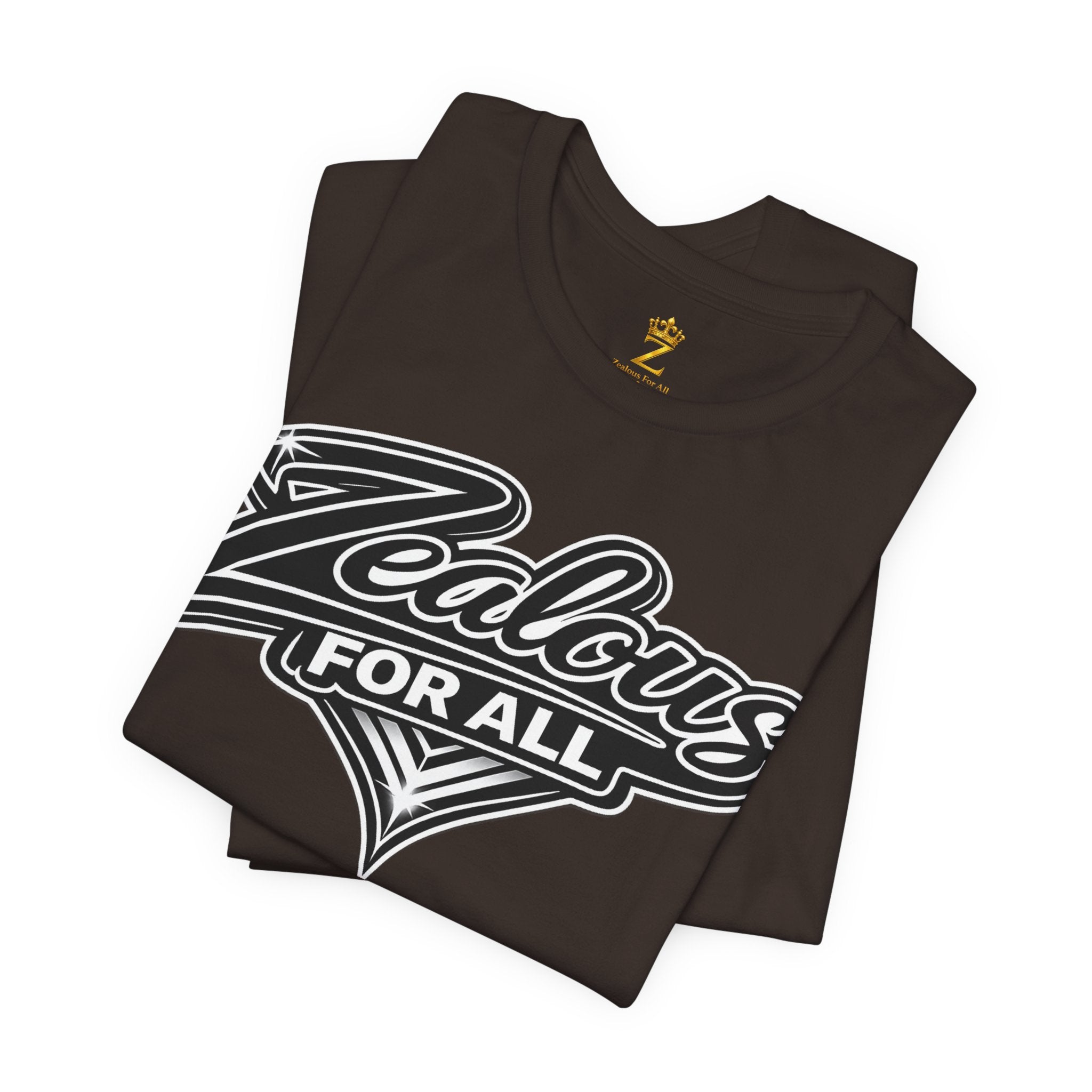 Zealous For All Graphic T-Shirt (Black Logo) Printify