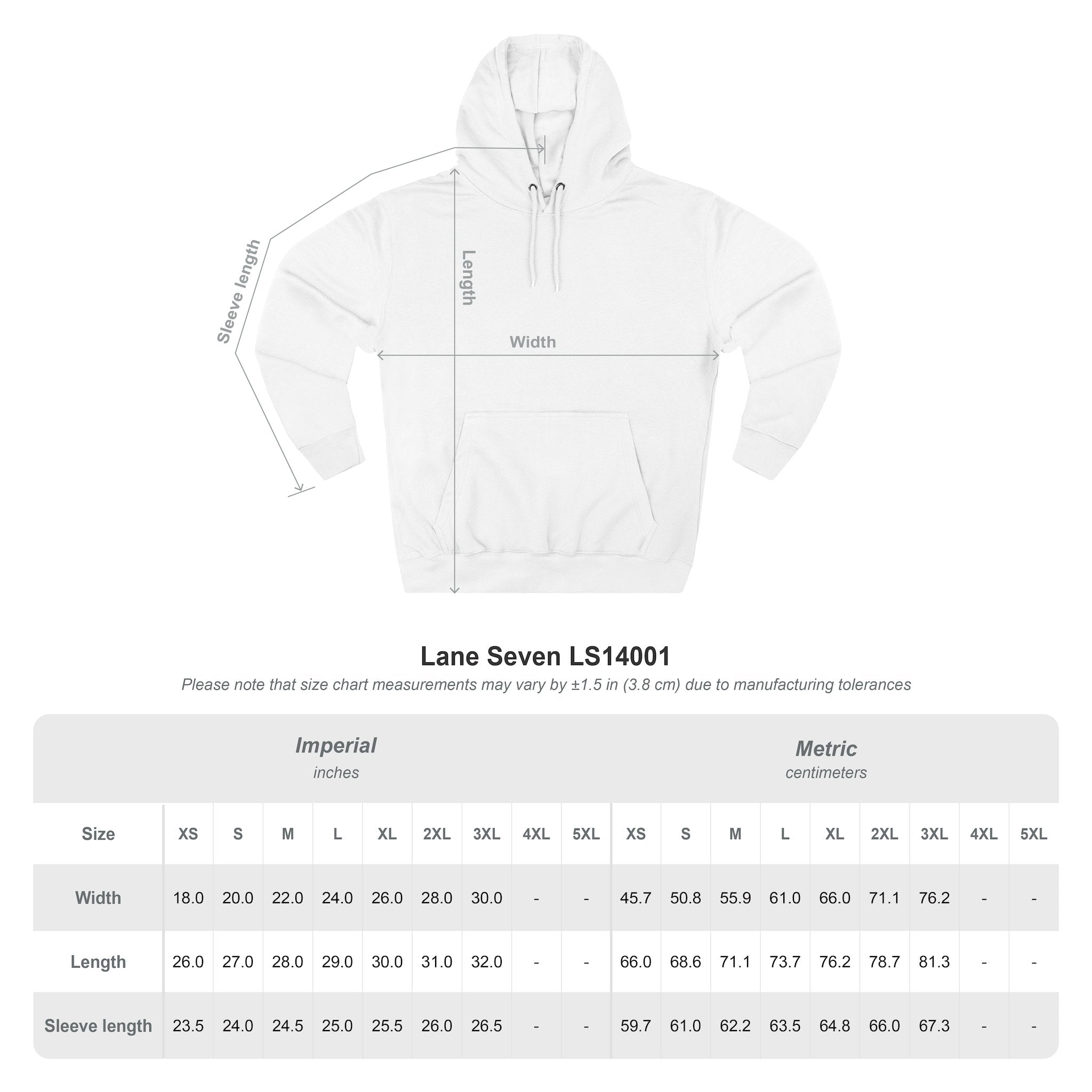 ZFA Premium Hoodie (White Words) Printify