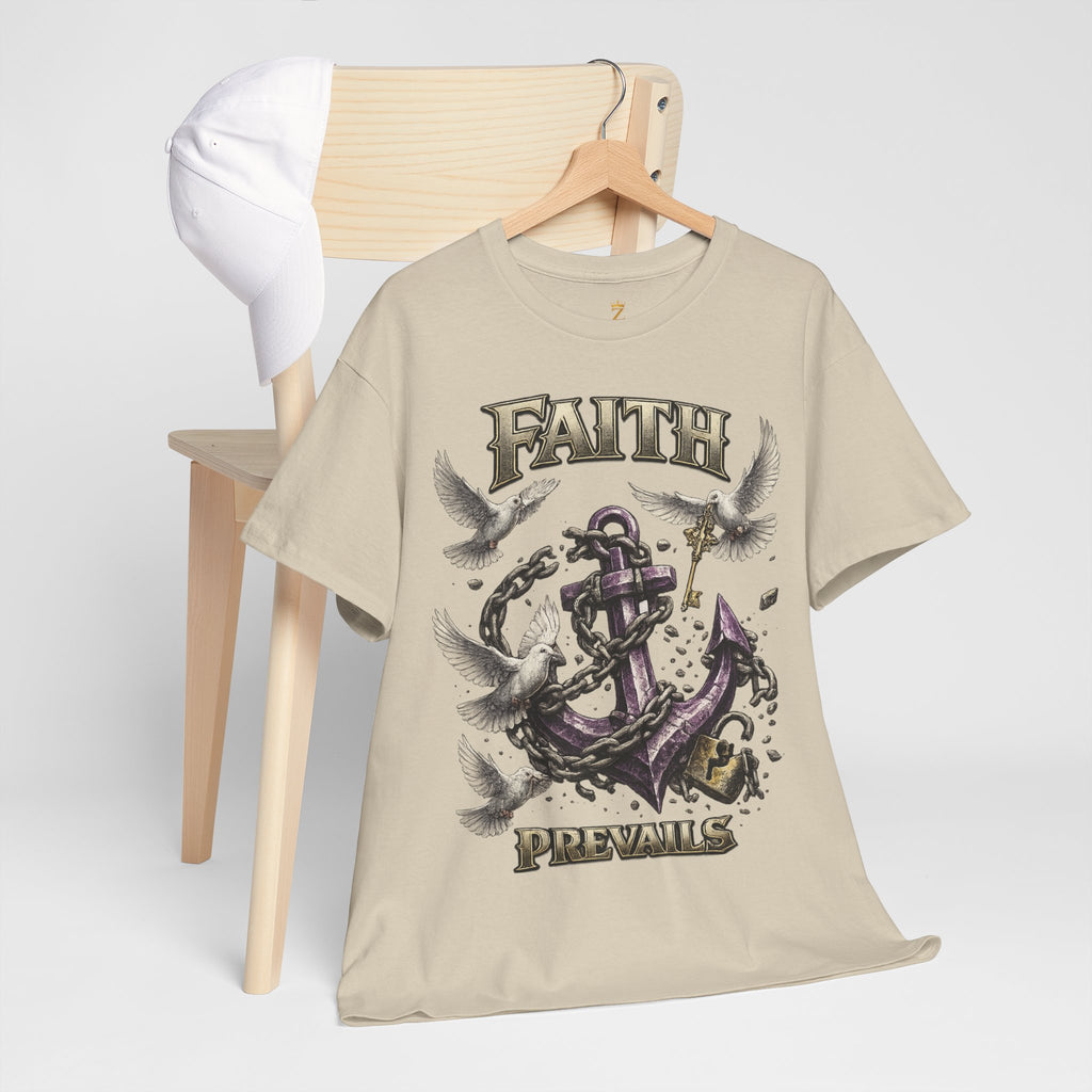 Adult Faith Prevails T‑Shirt (Purple Anchor) Printify