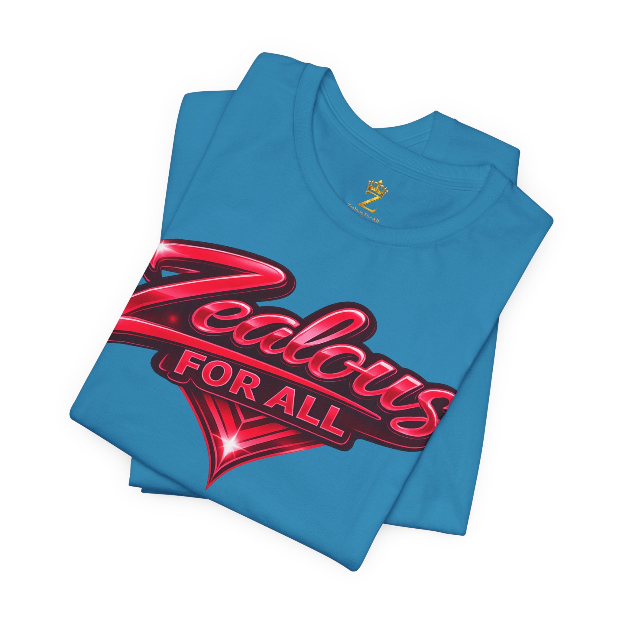 Zealous For All Graphic T-Shirt (Red Logo) Printify