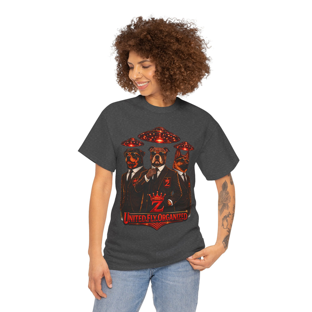 Adult "United. Fly. Organized." Graphic Tee (Red) Printify