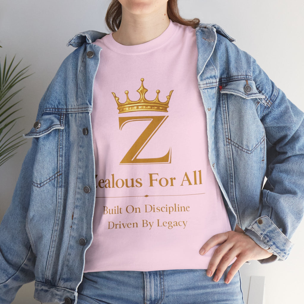 Unisex Zealous For All T-Shirt (Gold Logo) Printify