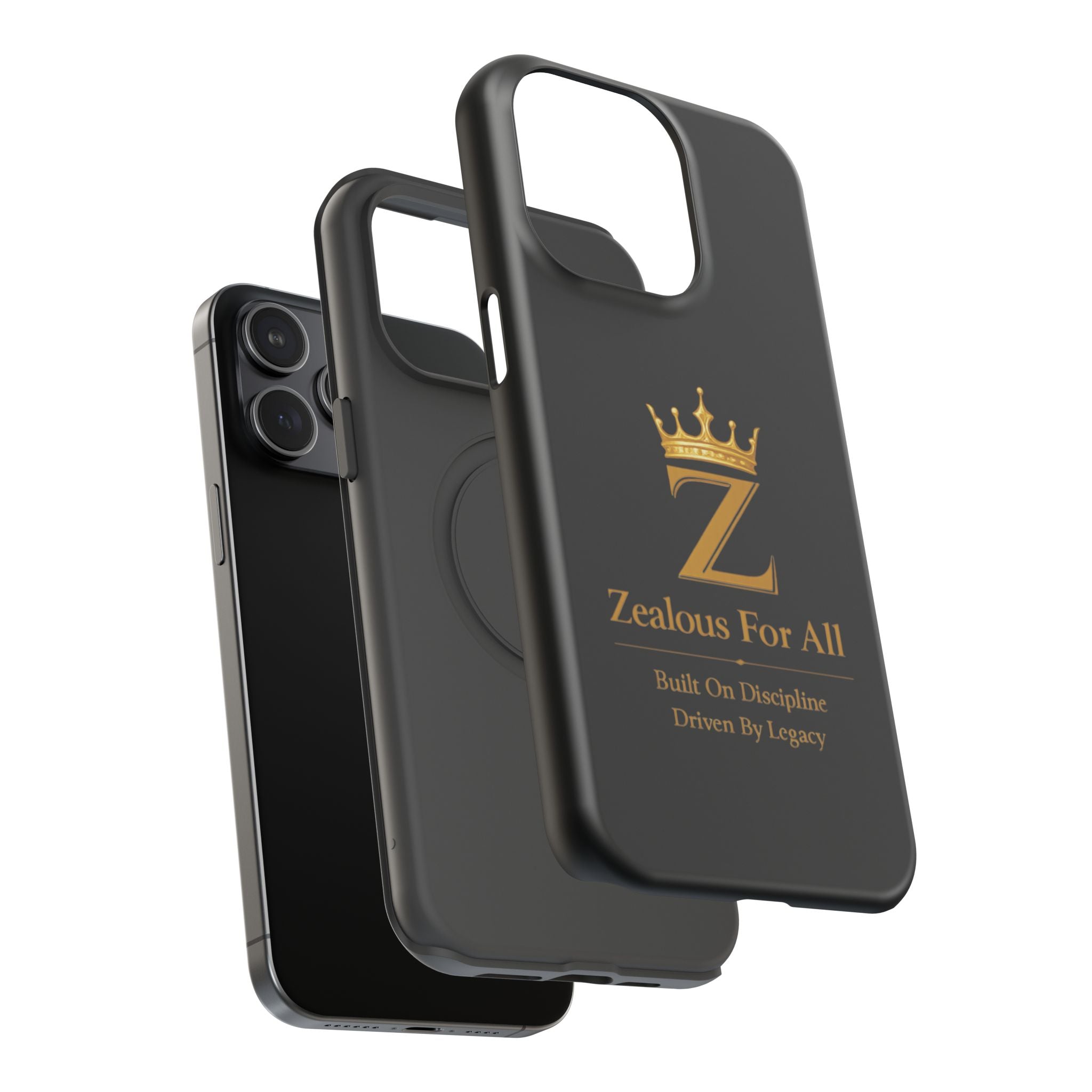 Phone Case — "Zealous For All" Gold Crown Impact-Resistant Case Printify