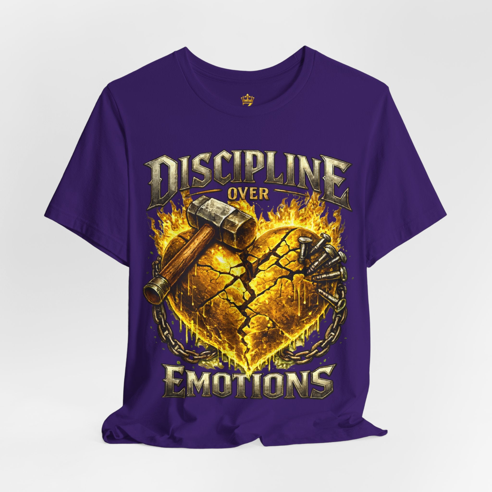 Discipline Over Emotions Premium Graphic T-Shirt (Gold Heart) Printify