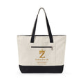 ZFA Crown Canvas Tote (Gold Lettered Zippered Beach & Everyday Bag) Printify