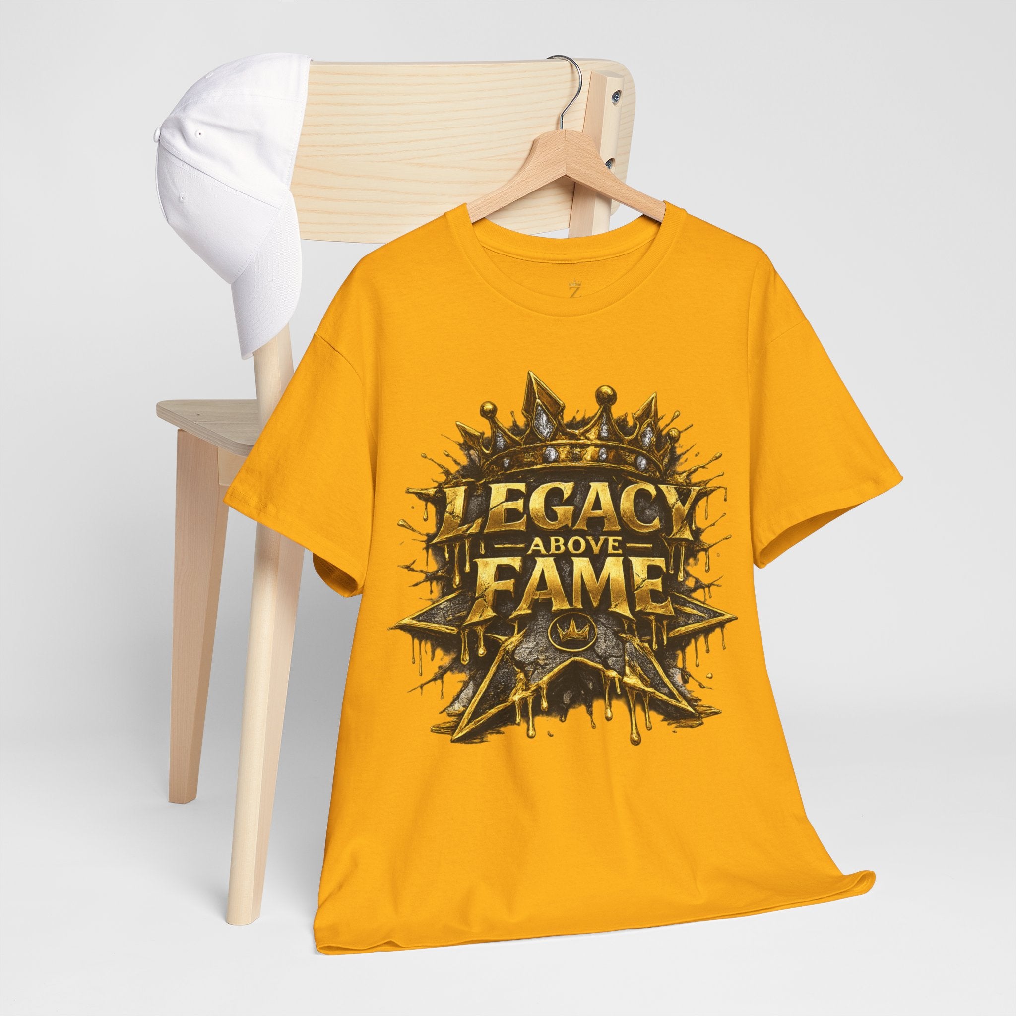 Adult Legacy Above Fame Graphic T-Shirt (Gold Drip) - Zealous For All