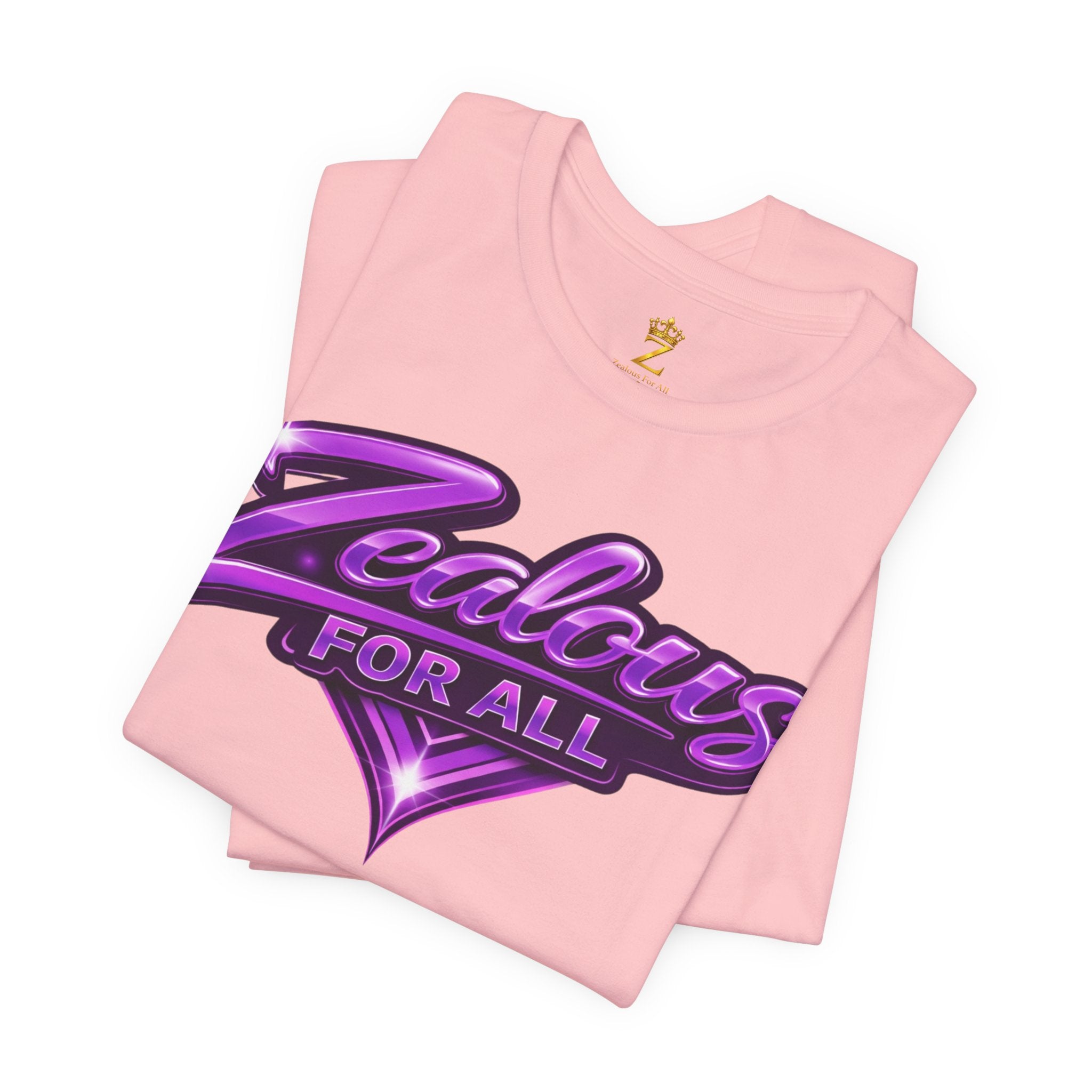 Zealous For All Graphic T-Shirt (Purple Logo) Printify