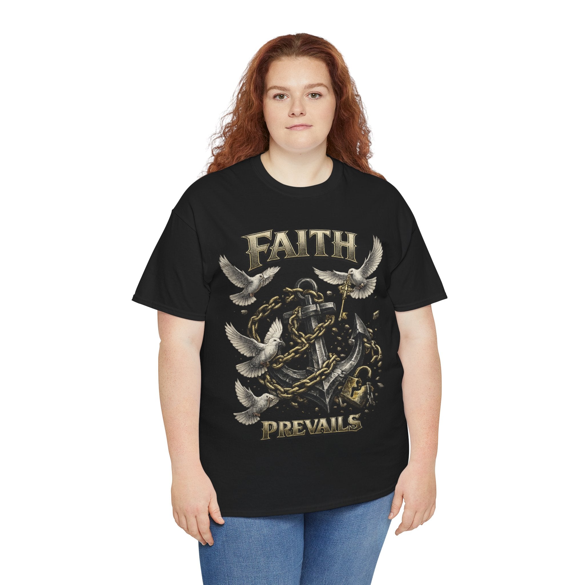 Adult Faith Prevails T‑Shirt (Black Anchor) Printify