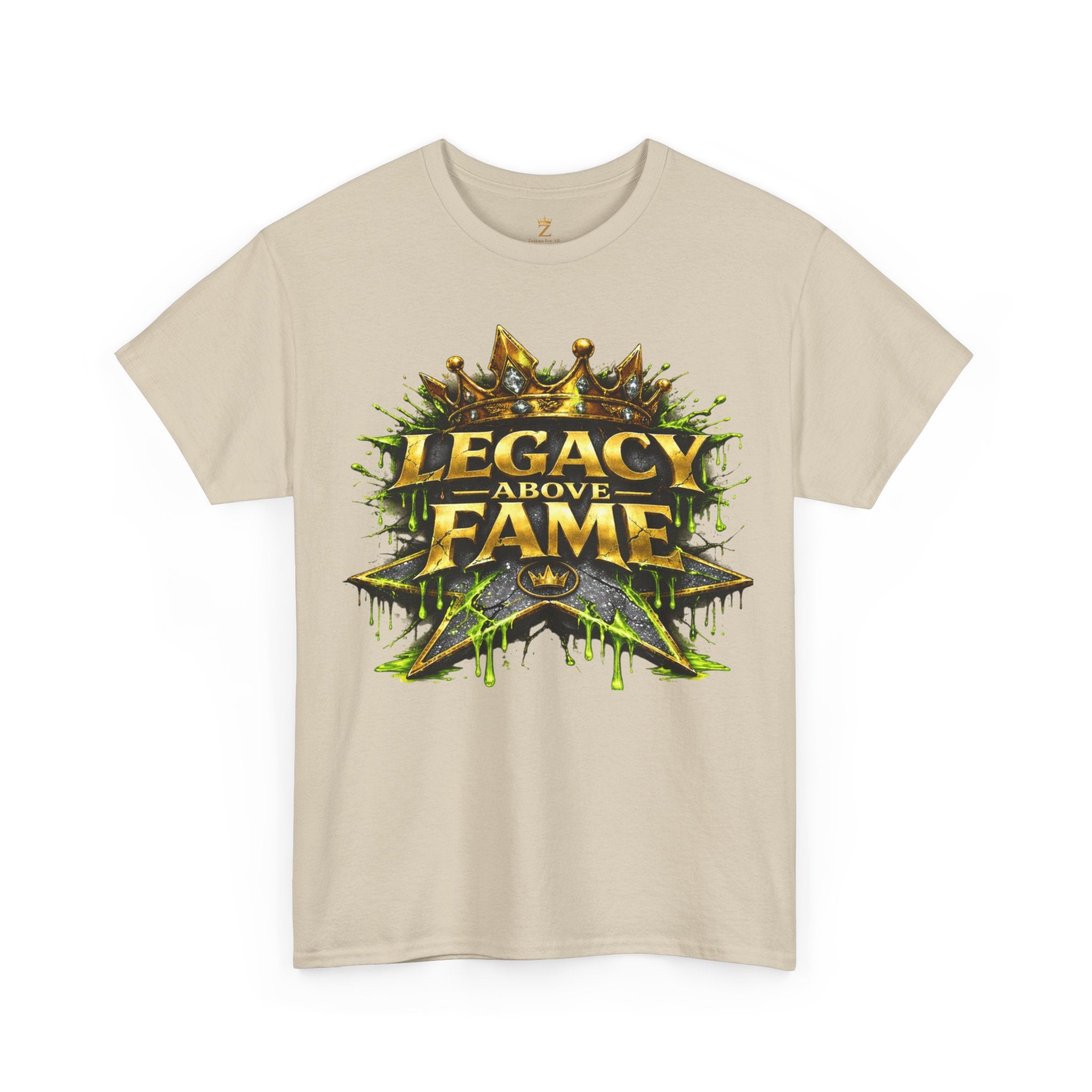 Adult Legacy Above Fame Graphic T-Shirt (Lime Green Drip) - Zealous For All