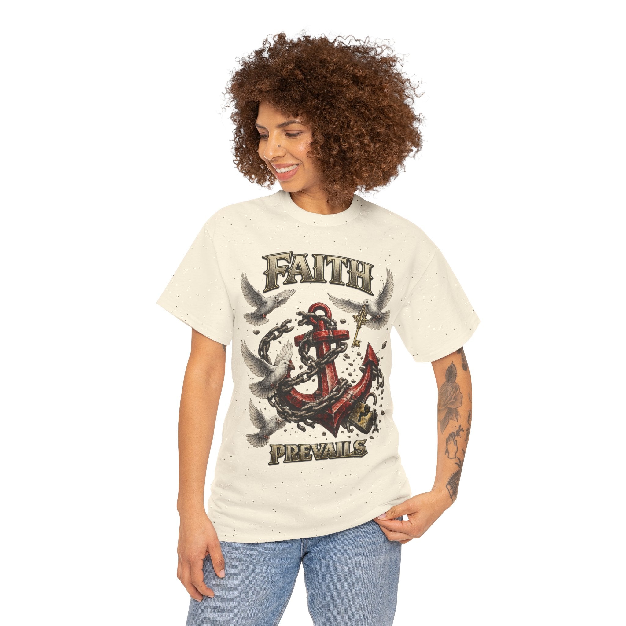 Adult Faith Prevails T‑Shirt (Red Anchor) Printify