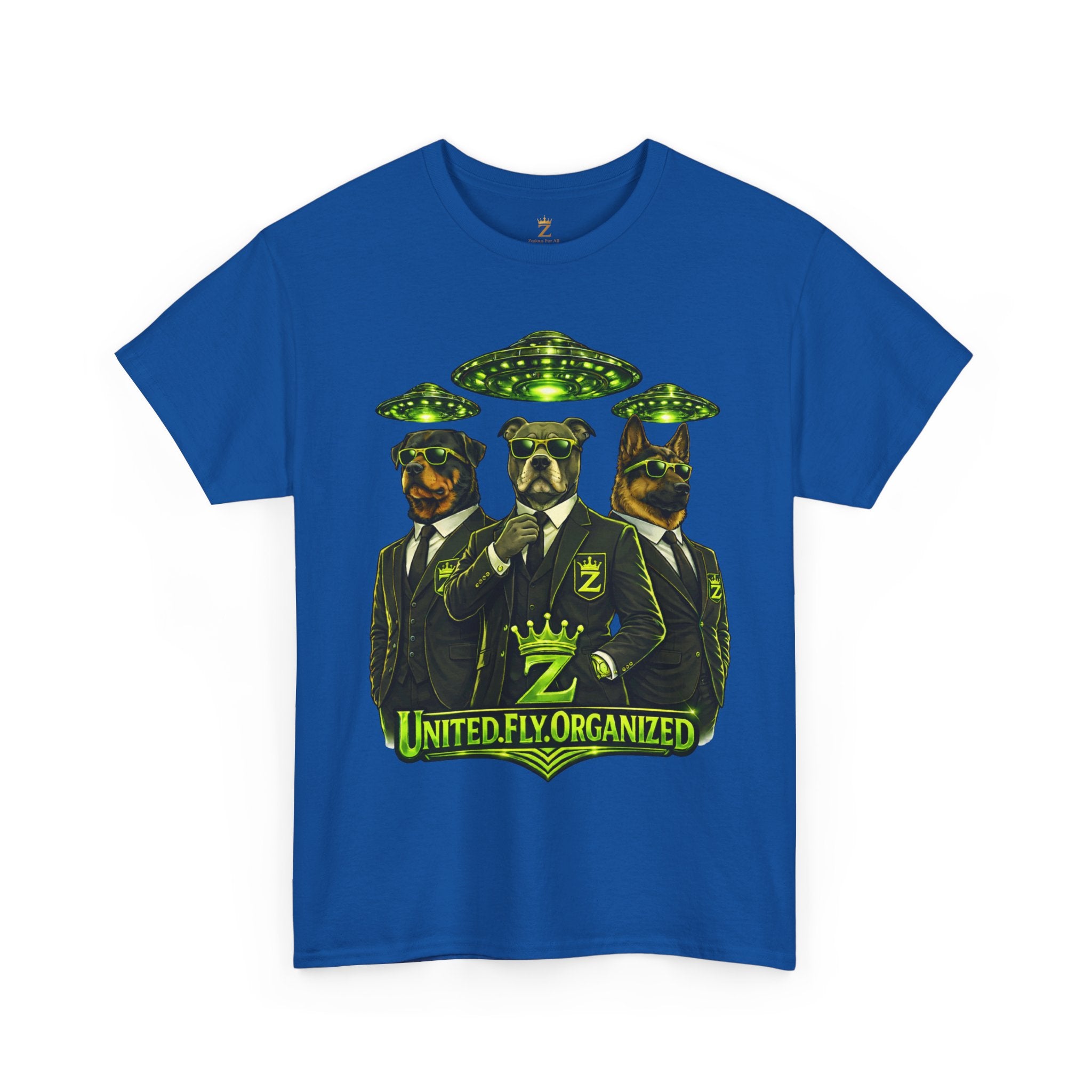 Adult "United. Fly. Organized." Graphic Tee (Lime Green) Printify