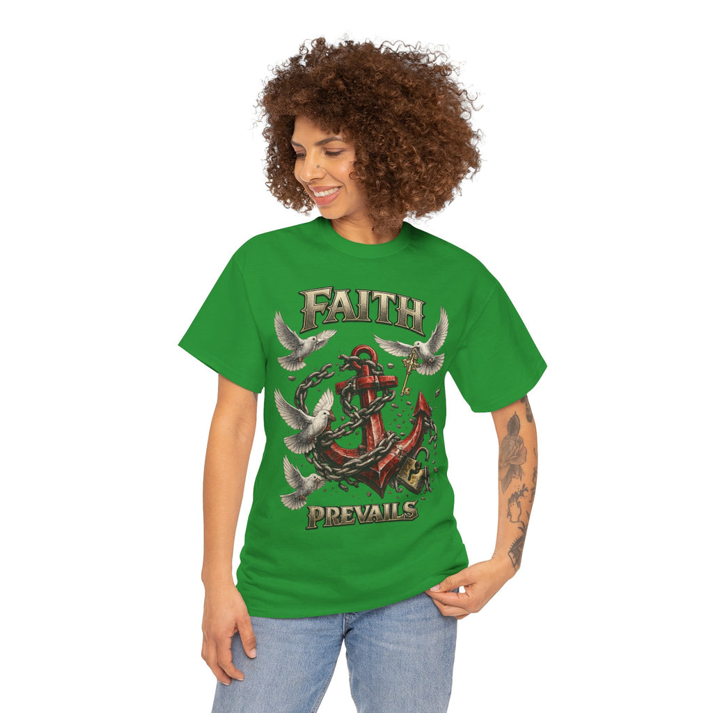 Adult Faith Prevails T‑Shirt (Red Anchor) Printify