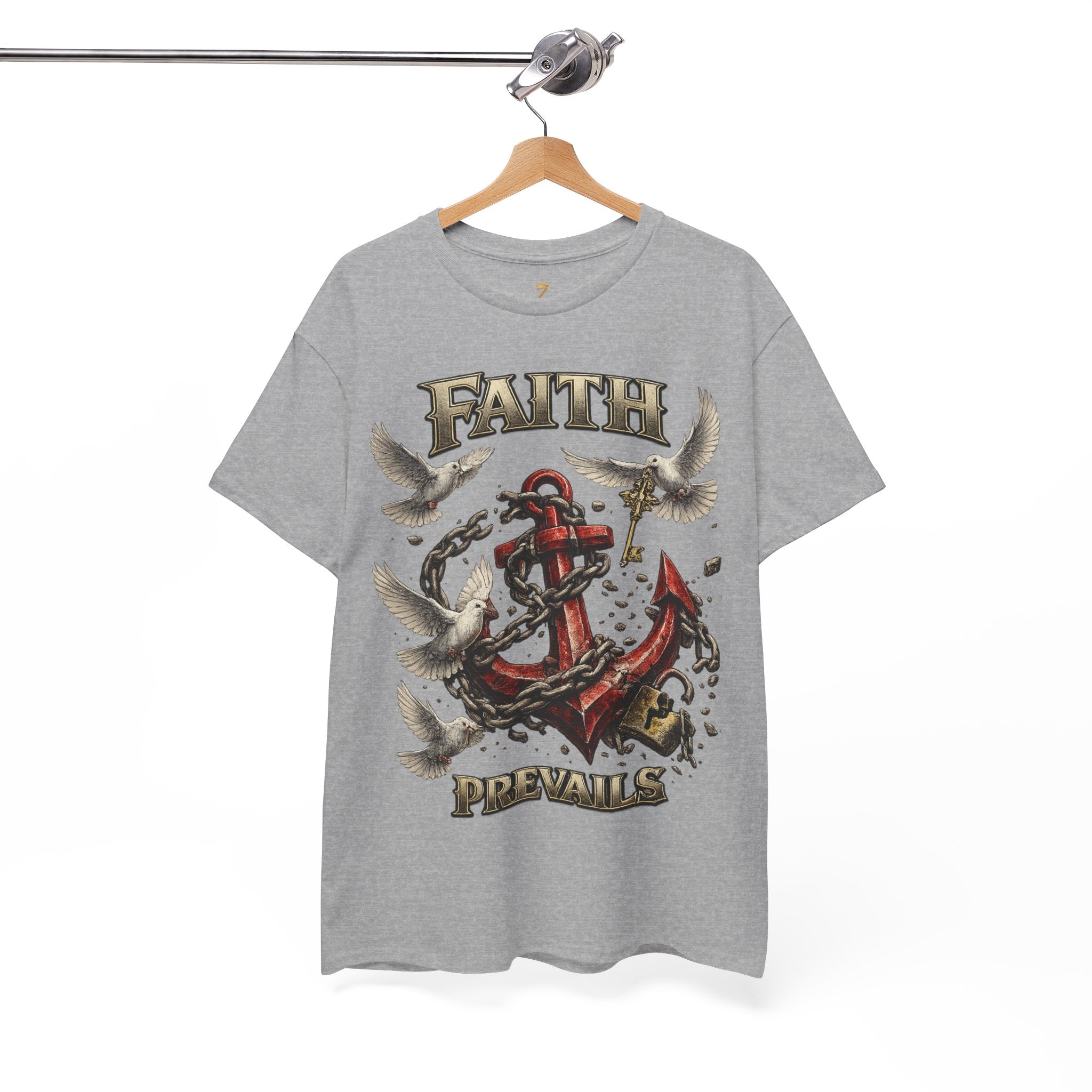 Adult Faith Prevails T‑Shirt (Red Anchor) Printify