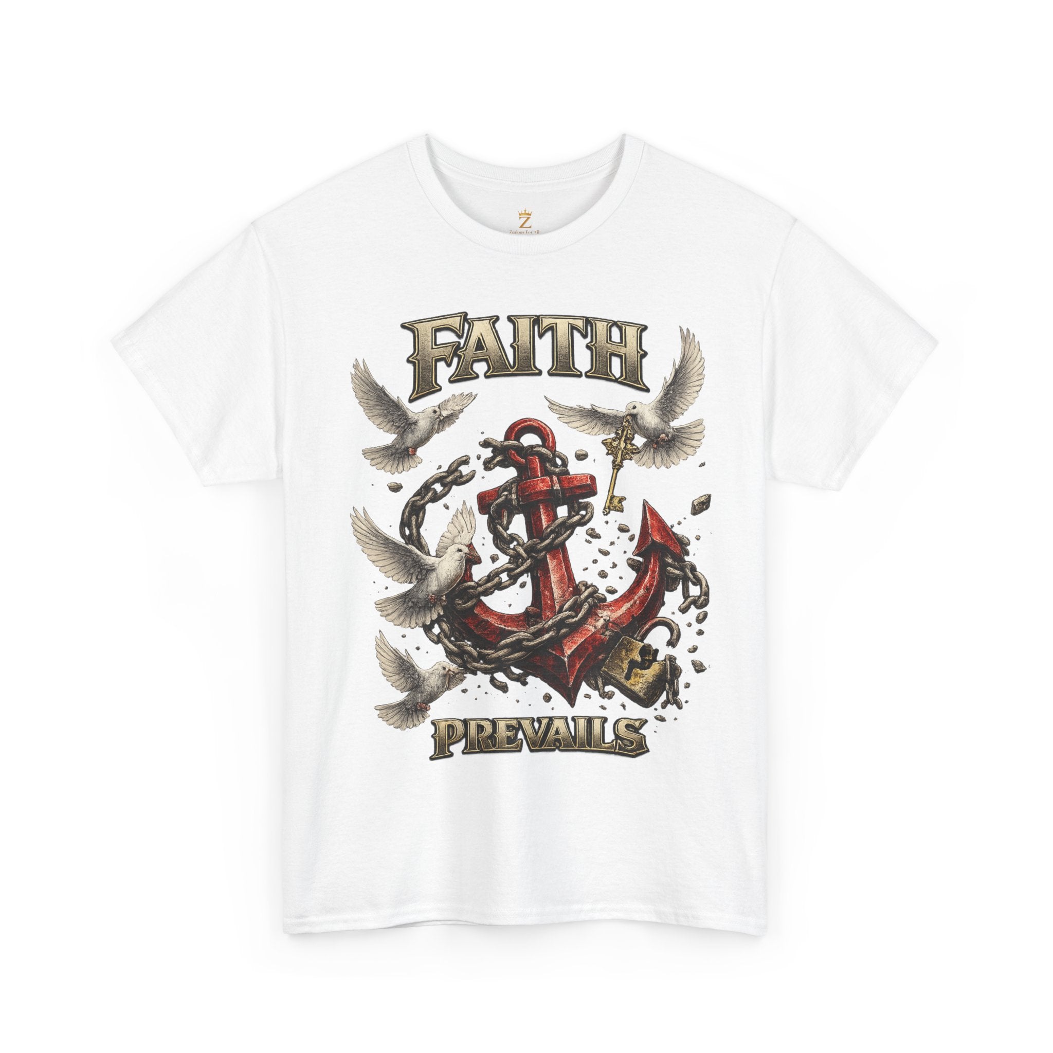 Adult Faith Prevails T‑Shirt (Red Anchor) Printify