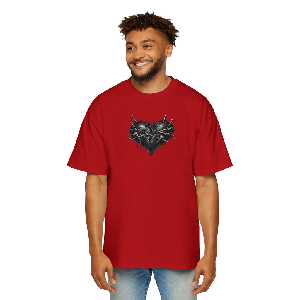 Oversized Discipline Over Emotions (Back) Graphic Tee (Black Heart) Printify
