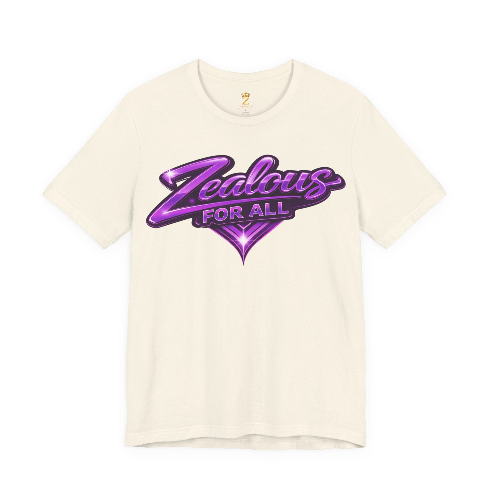 Zealous For All Graphic T-Shirt (Purple Logo) Printify