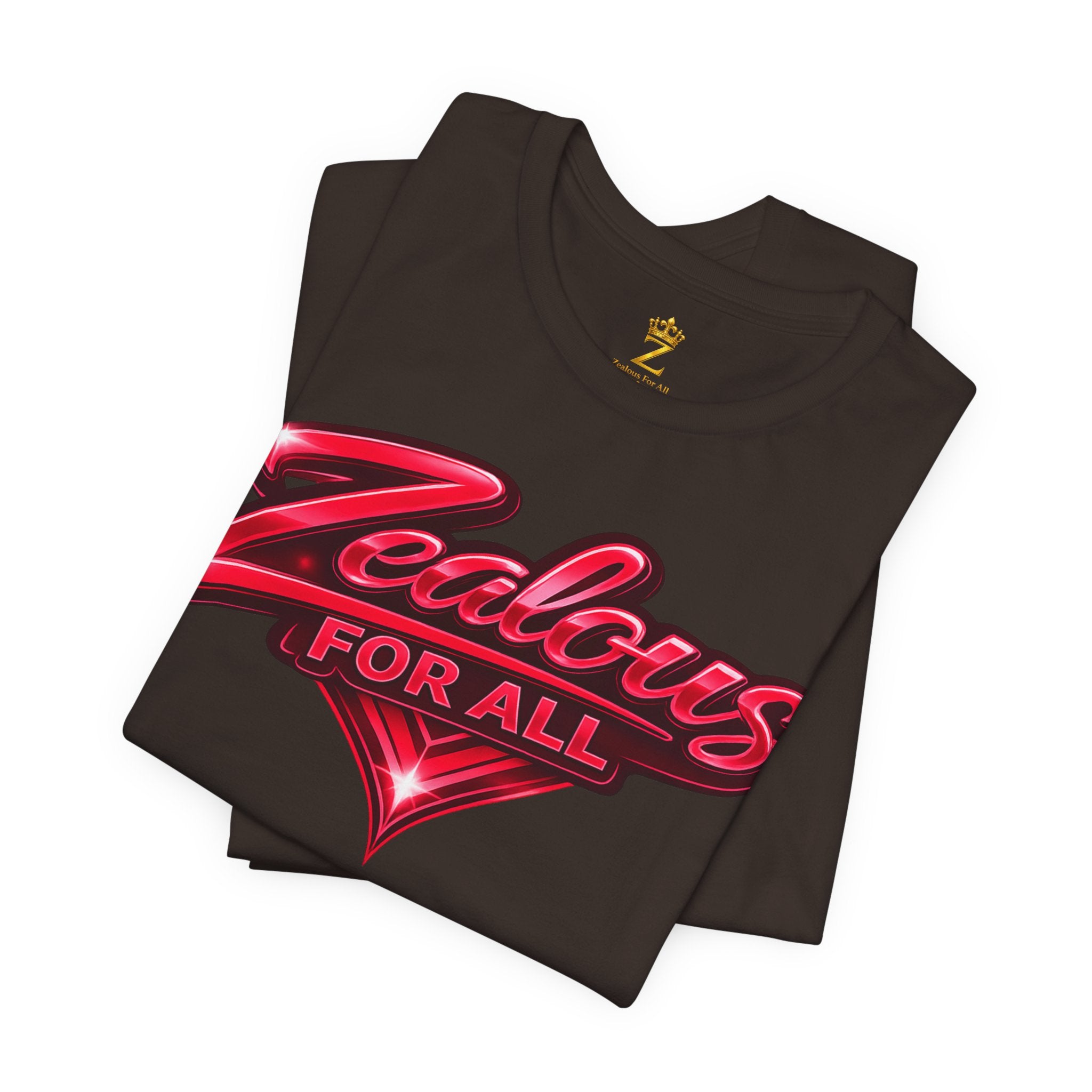Zealous For All Graphic T-Shirt (Red Logo) Printify