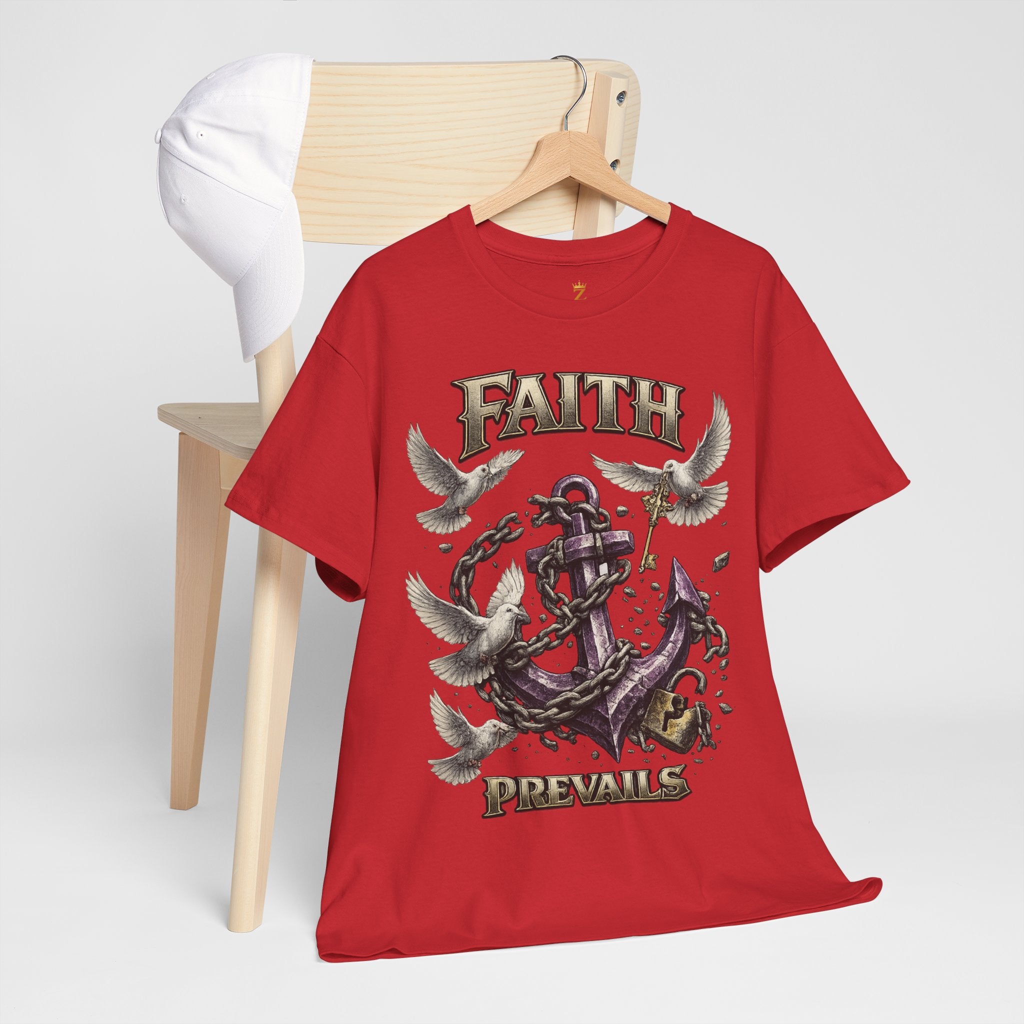 Adult Faith Prevails T‑Shirt (Purple Anchor) Printify