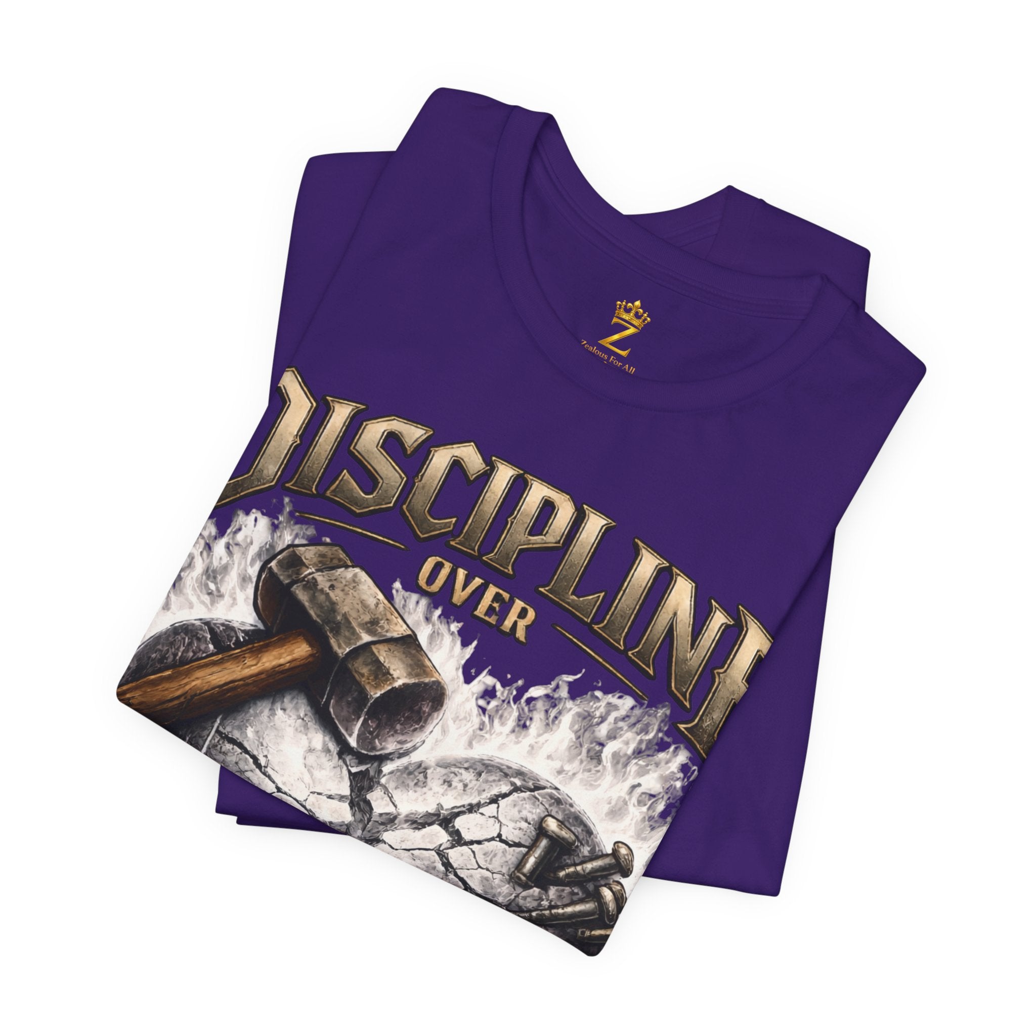 Discipline Over Emotions Premium Graphic T-Shirt (White Heart) Printify