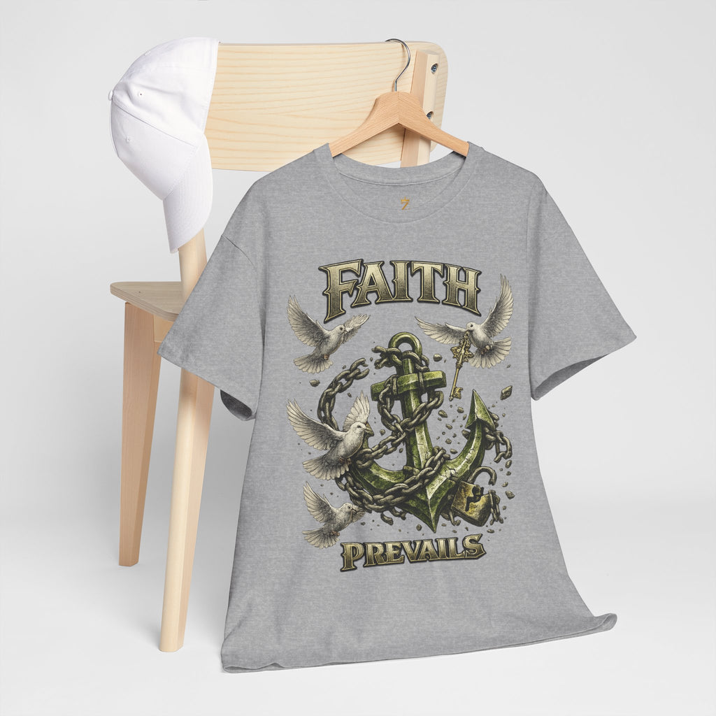 Adult Faith Prevails Anchor T-Shirt (Green Anchor) Printify