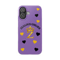 Zealous Girlies 'Z' Crown Slim Phone Case — Purple & Gold Heart Design Printify
