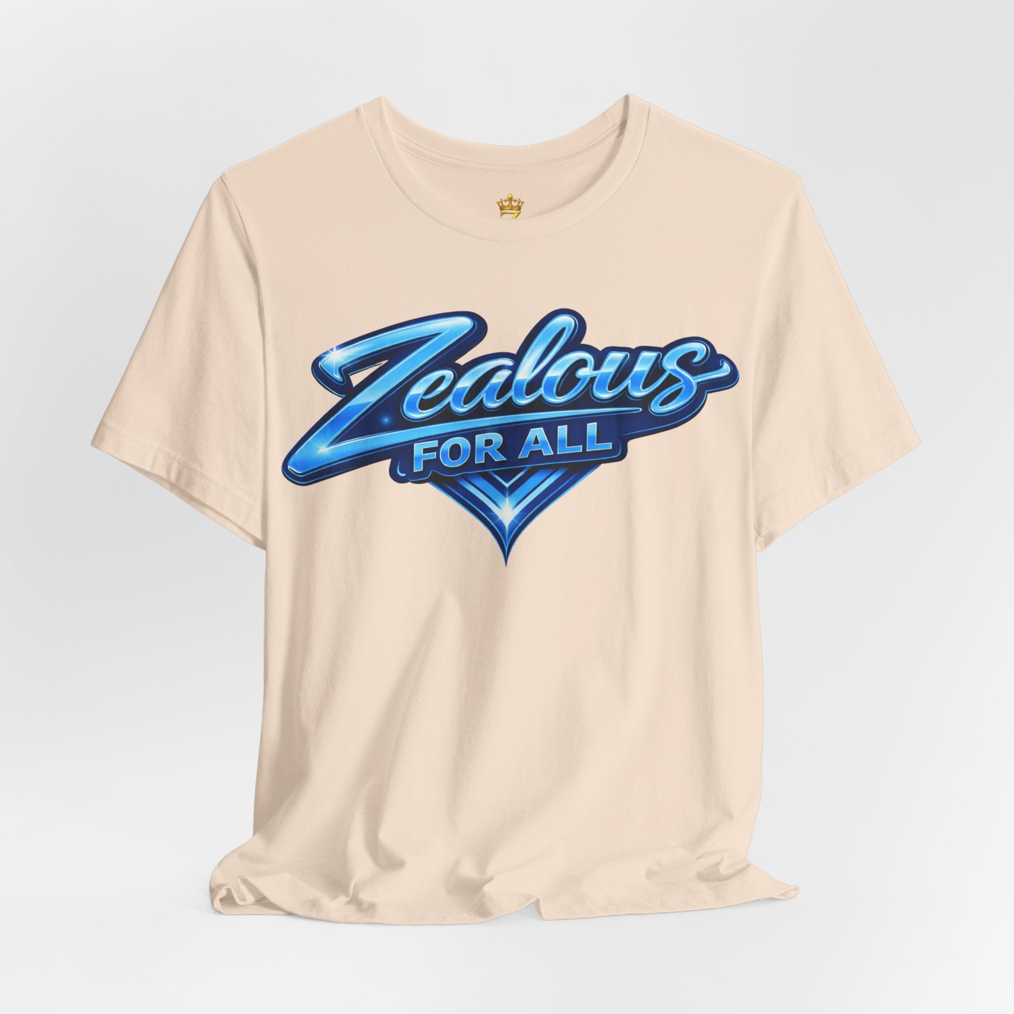 Zealous For All Graphic T-Shirt (Blue Logo) Printify
