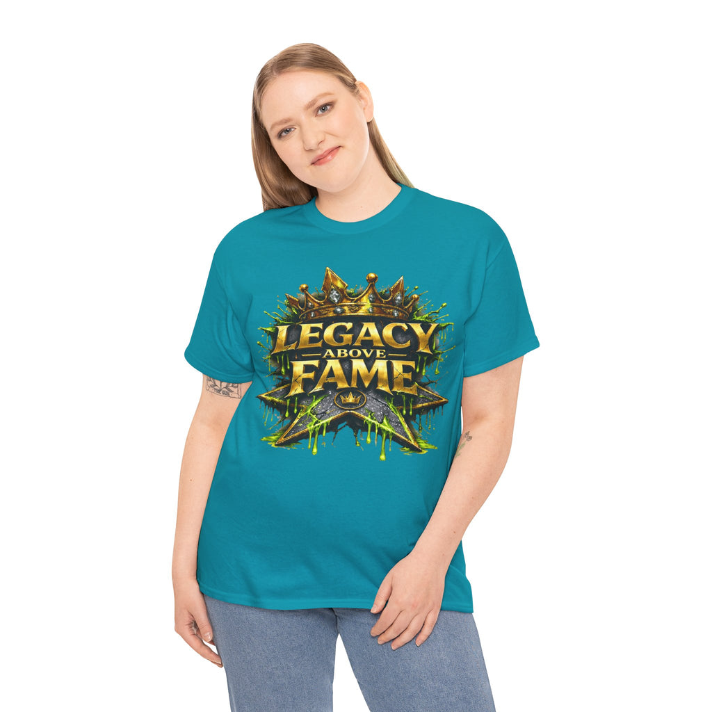 Adult Legacy Above Fame Graphic T-Shirt (Lime Green Drip) - Zealous For All