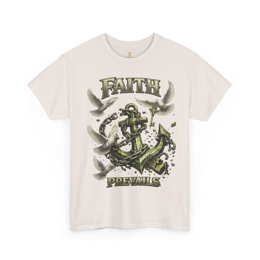 Adult Faith Prevails Anchor T-Shirt (Green Anchor) Printify