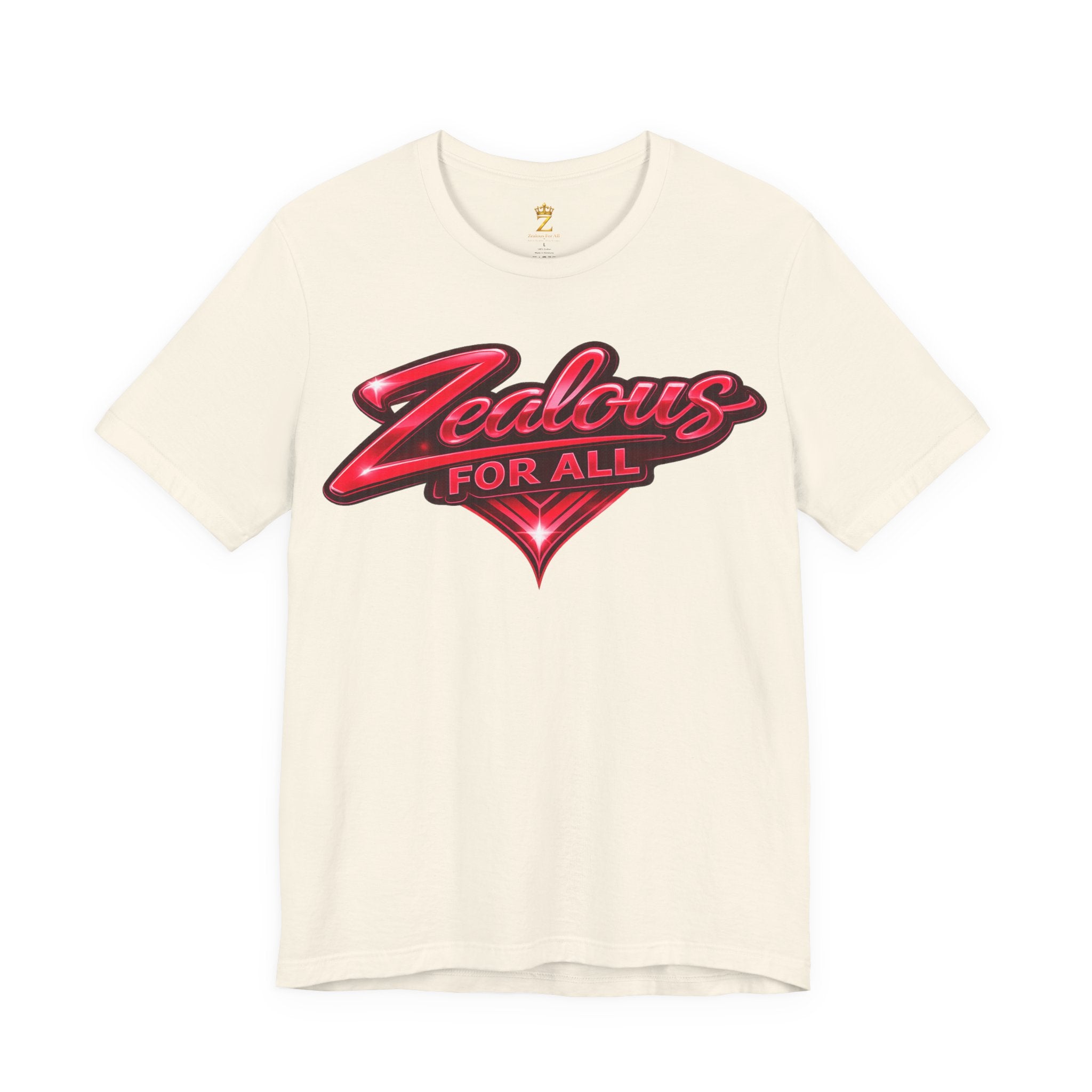 Zealous For All Graphic T-Shirt (Red Logo) Printify