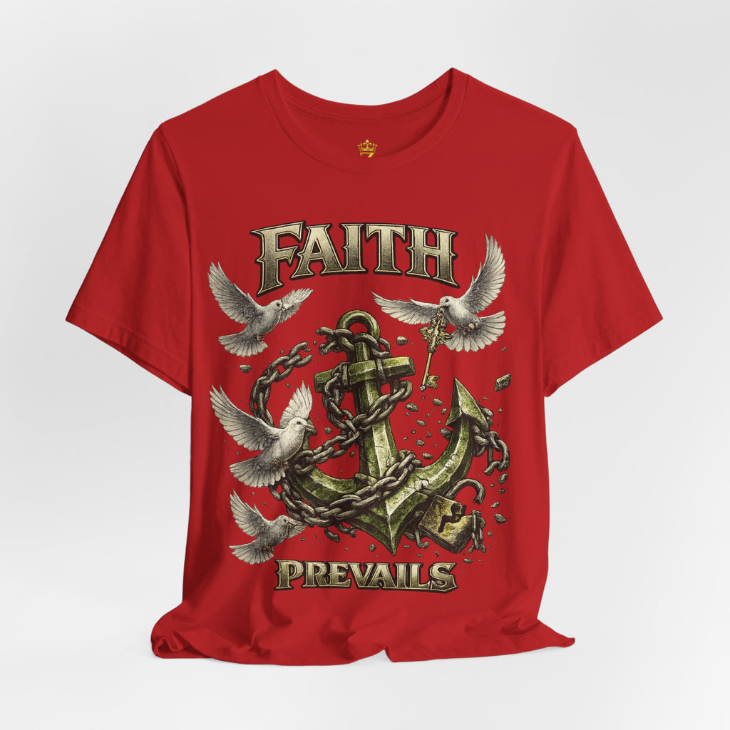 Faith Prevails T‑Shirt (Green Anchor) Printify