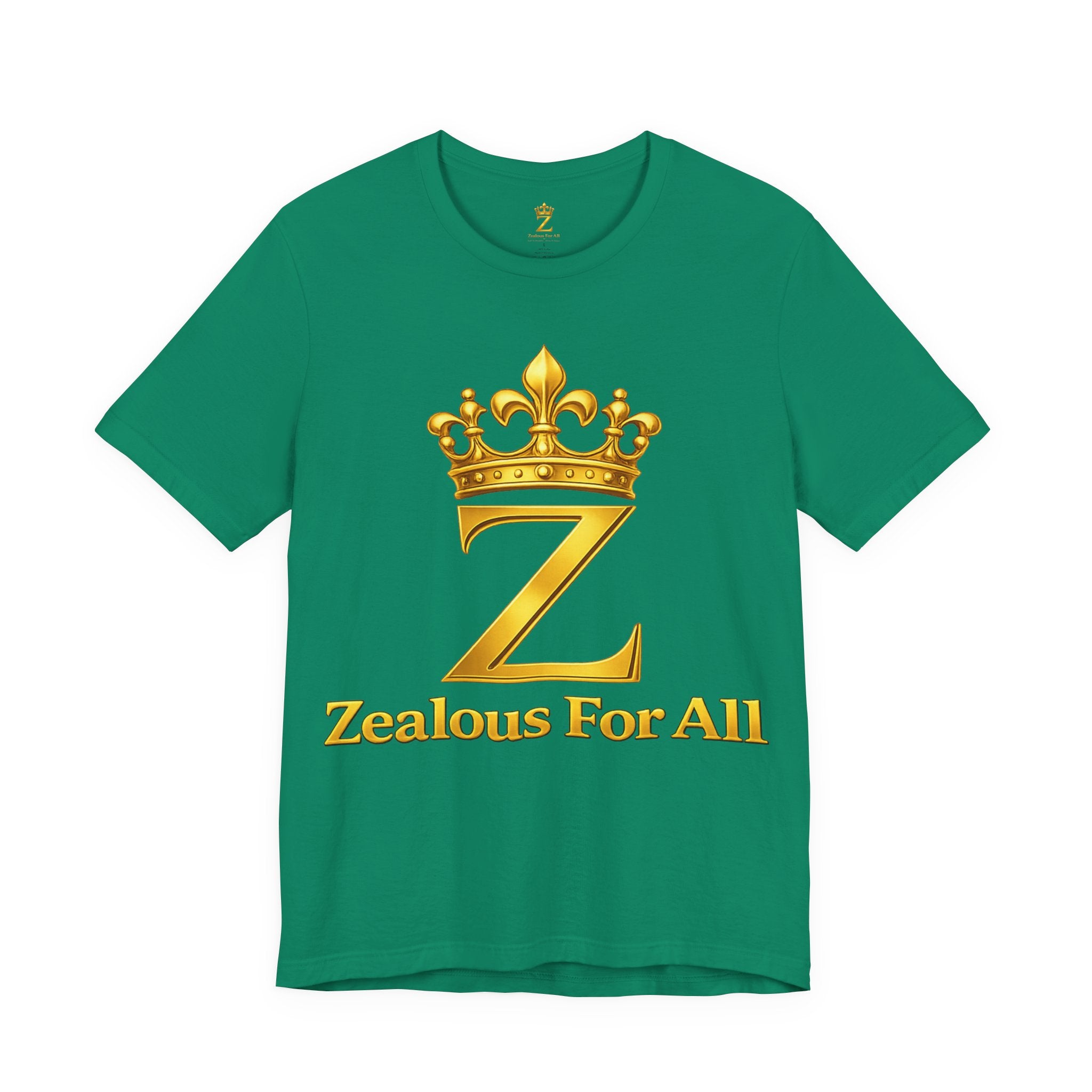 Unisex Zealous For All T-Shirt (Gold Logo) Printify