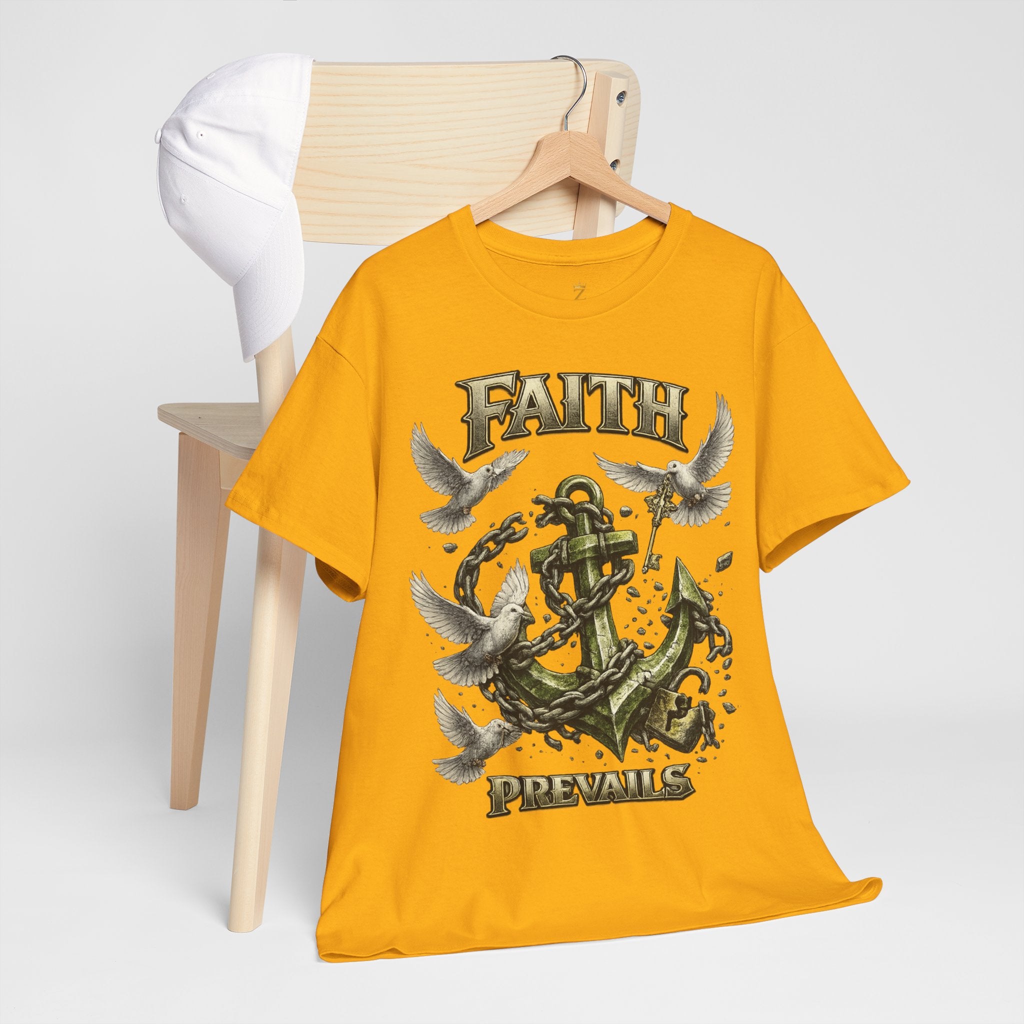 Adult Faith Prevails Anchor T-Shirt (Green Anchor) Printify