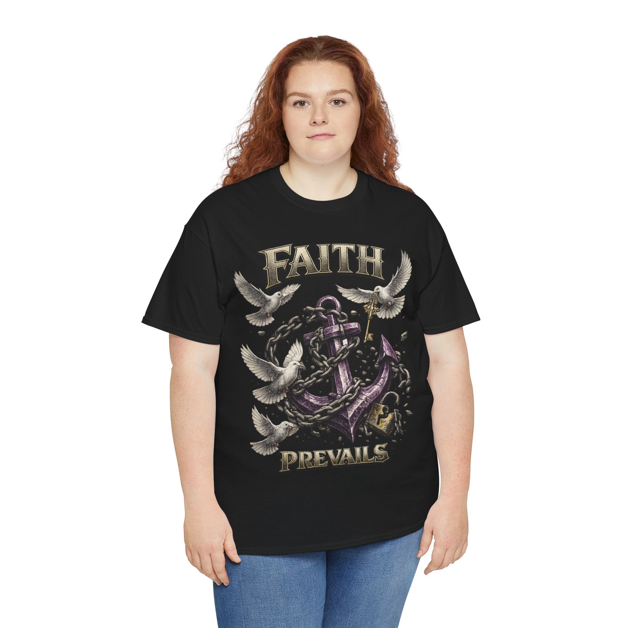 Adult Faith Prevails T‑Shirt (Purple Anchor) Printify